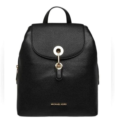 michael michael kors raven leather backpack black|Michael Kors Raven Medium Pebbled Leather Backpack .